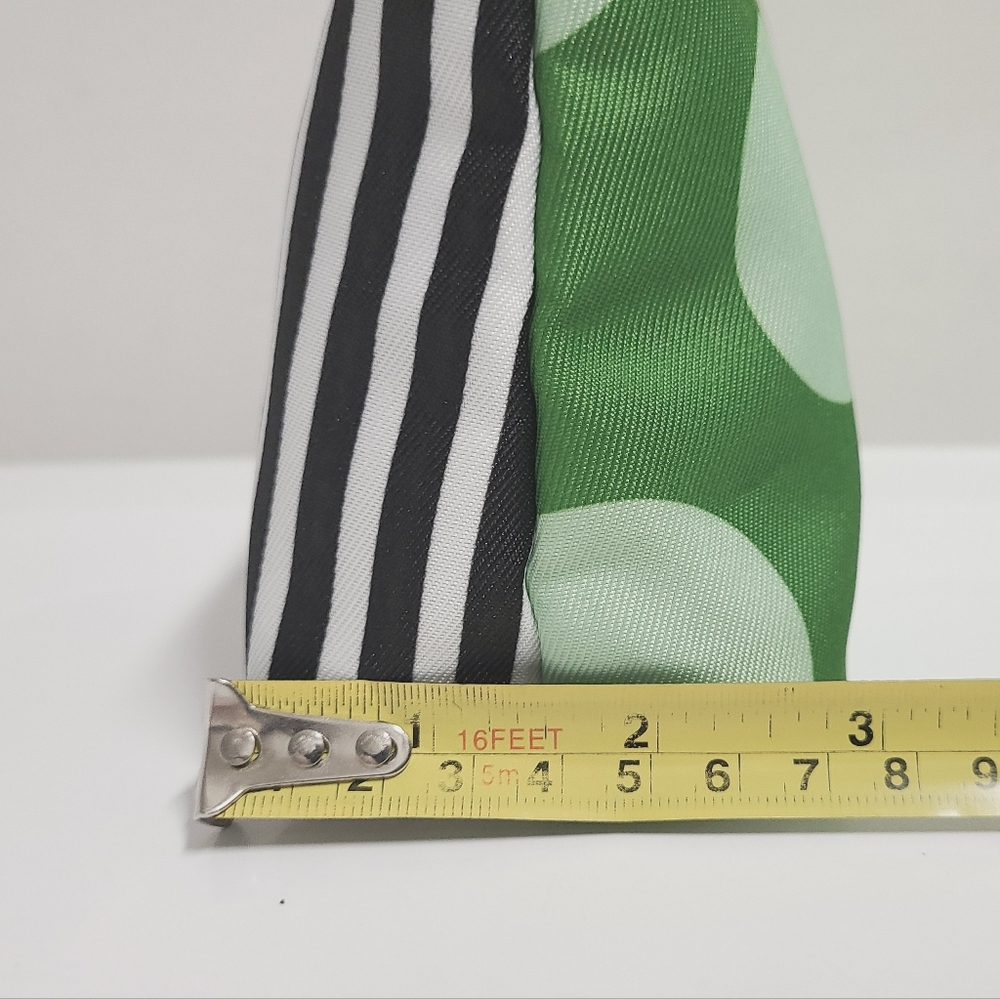 Kate Spade New York X Clinique Make-up Accessory Bag Black Stripe/Green Dot - Picture 12 of 12